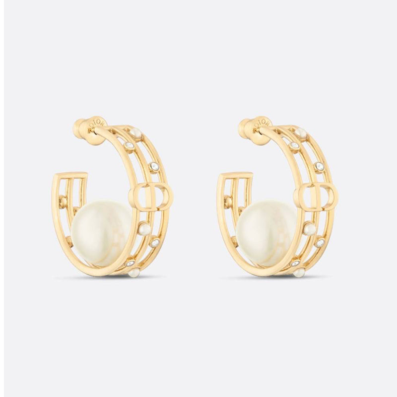 18K Dior D-Backstage Pearl Earrings