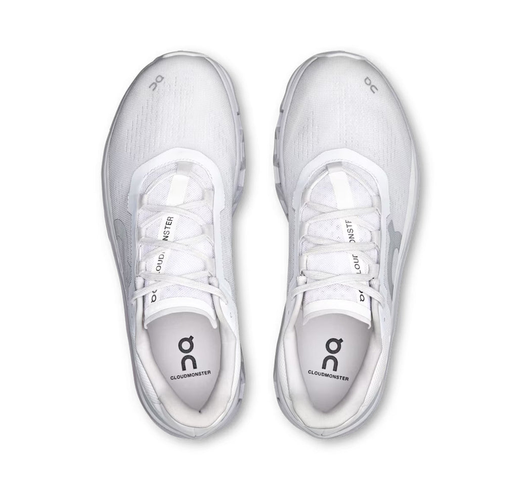On Men's Cloudmonster White/Glacier Running Shoes