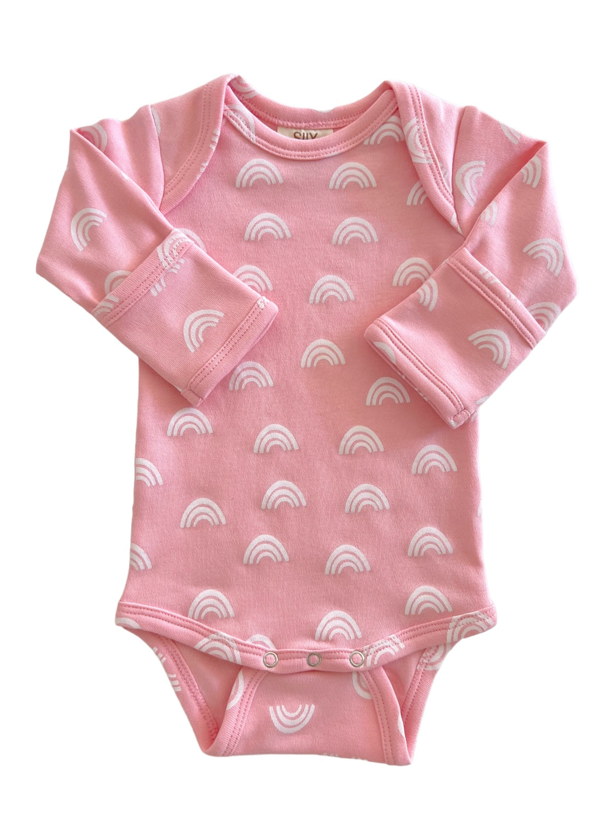 Blush Rainbow / Organic Long Sleeve Bodysuit